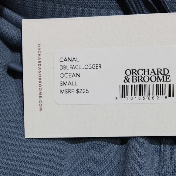 Orchard & Broome NWT Canal Joggers / Sweatpants Size S in Blue Cotton Blend